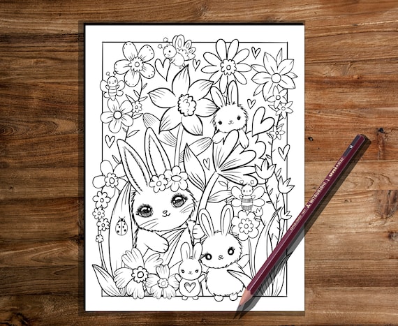 Spring coloring page easter easter coloring page rabbit coloring page bunny coloring page coloring page