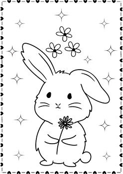 Spring bunny coloring pages