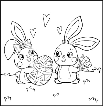 Easter coloring book for kids cute and simple easter bunny eggs and spring illustrations for kids ages