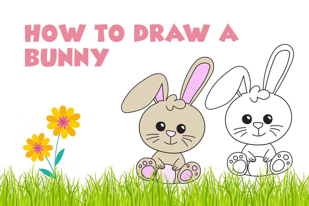 How to draw a bunny coloring page free printable mrs merry