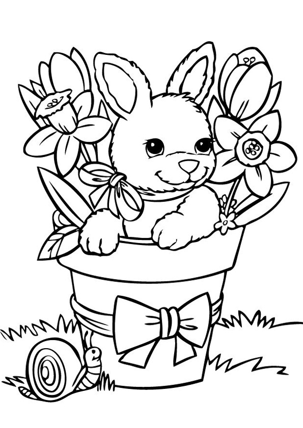 Coloring pages spring bunny coloring pages
