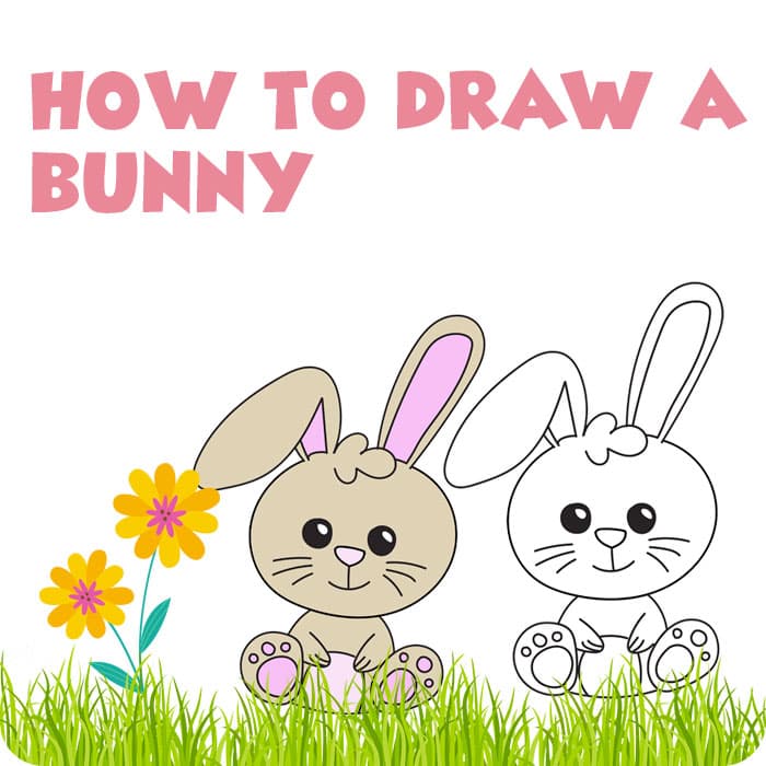 How to draw a bunny coloring page free printable mrs merry
