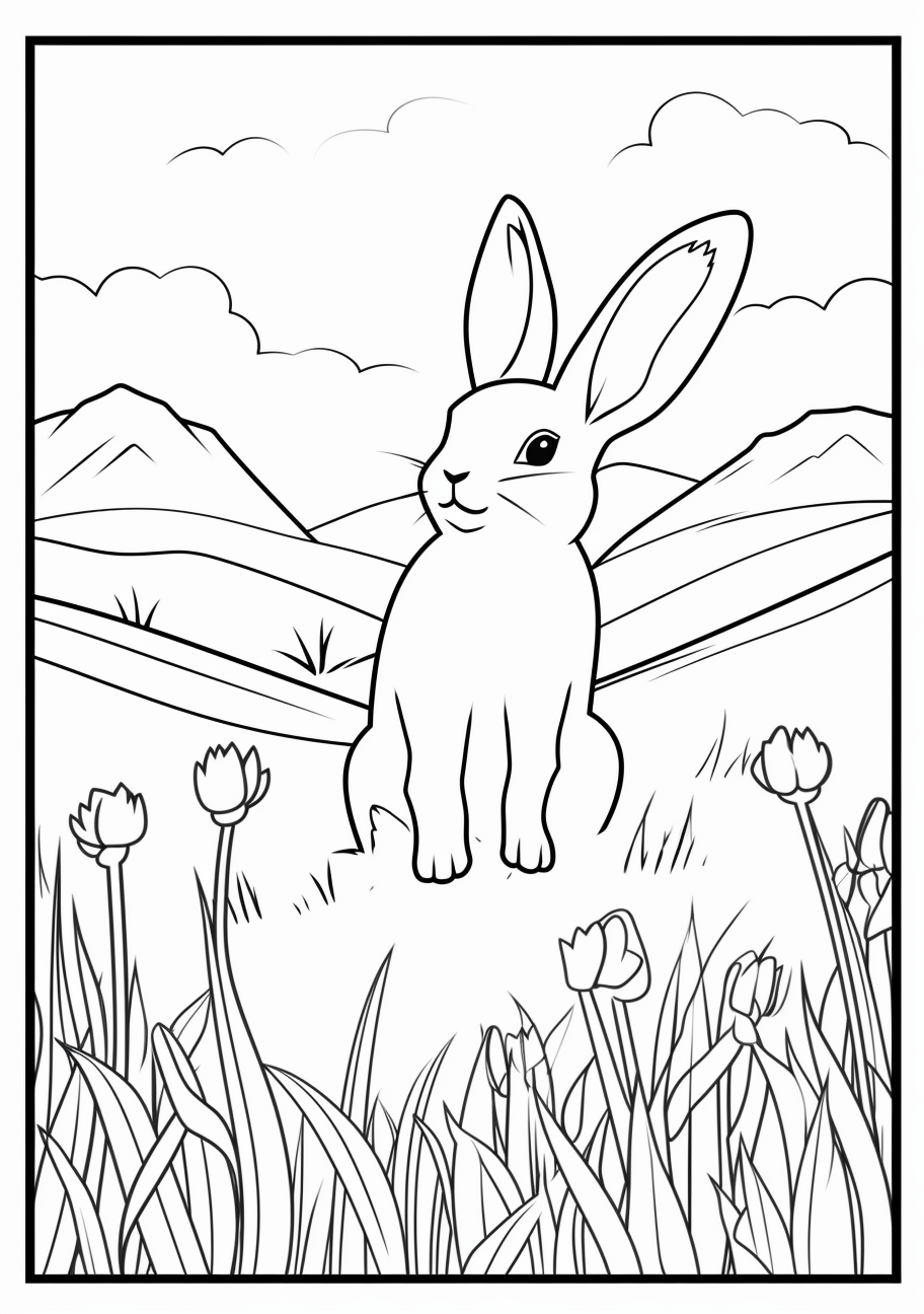 Bunny coloring s printable fun for kids and adults coloring