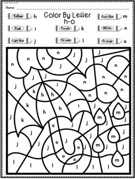 Spring coloring pages color by code alphabet by kinder pals tpt
