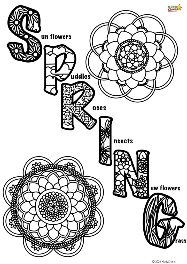 Spring printable coloring pages