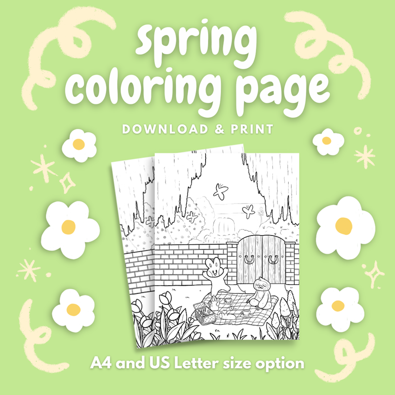Spring coloring page