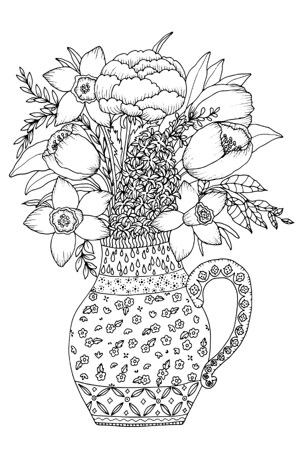 Free spring coloring page