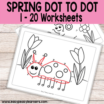 Spring dot to dot connect the dots worksheets