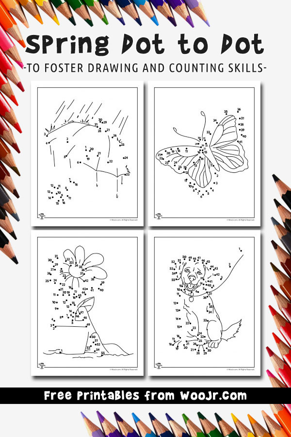 Printable spring dot to dot activity pages woo jr kids activities childrens publishing