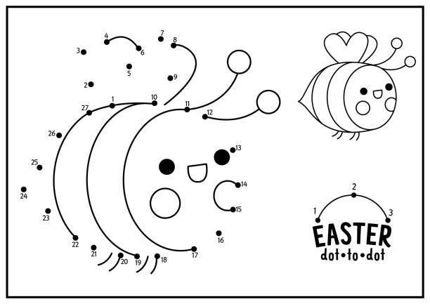 Connect the dots coloring pages stock illustrations royalty
