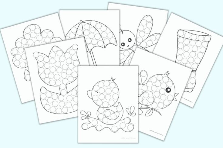 Free printable spring do a dot marker coloring pages