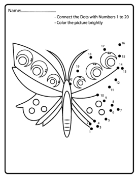 Spring dot to dot butterflies connect the dots worksheets