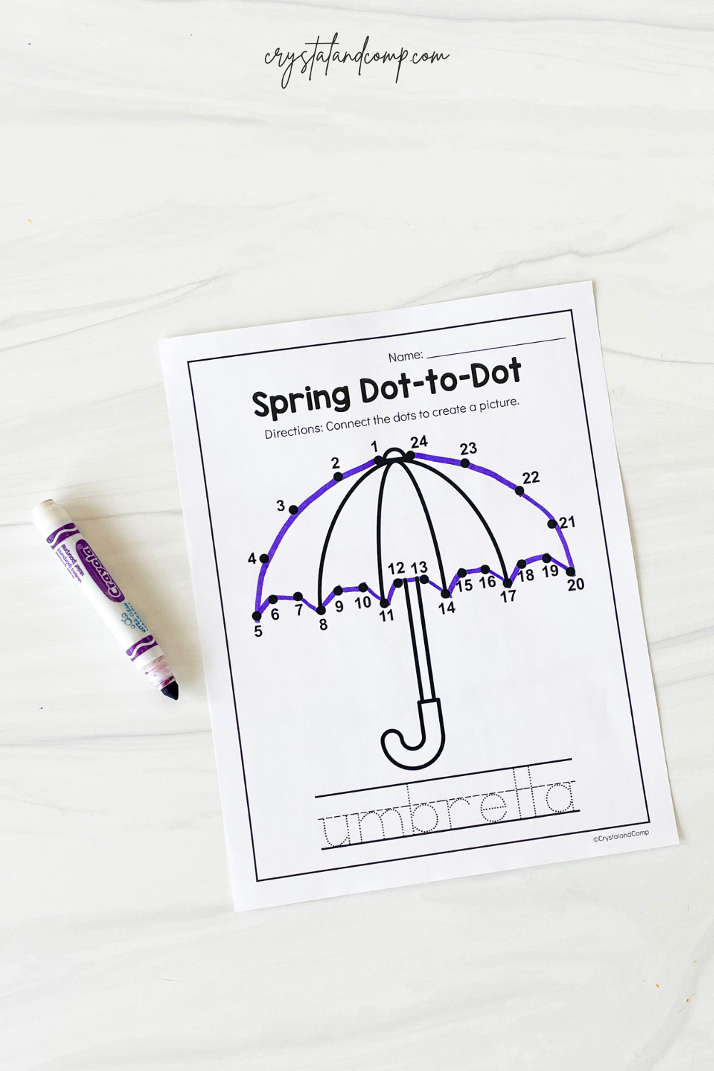 Spring dot to dot printables