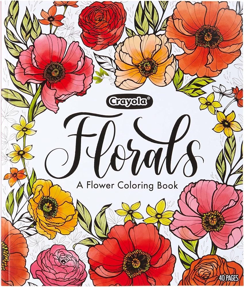 Crayola flower coloring book premium adult coloring pages gift multi everything else
