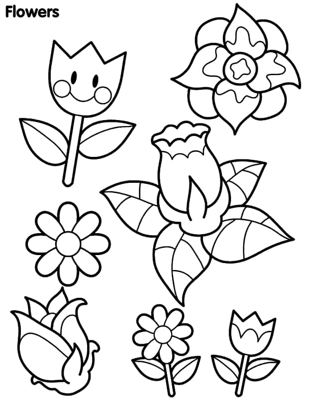 Crayola flowers coloring page