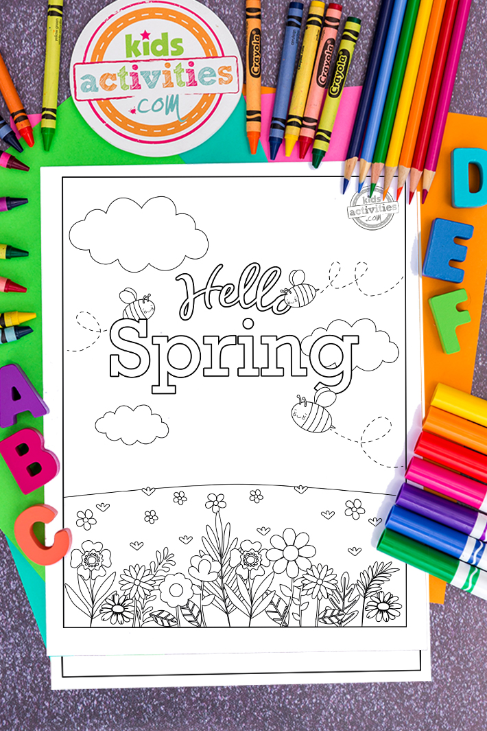 Hello spring coloring pages to wele spring season kids activities blog