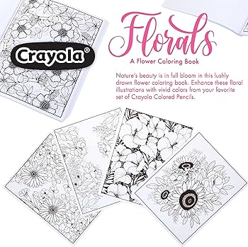 Crayola flower colorg book premium adult colorg pages gift home kitchen