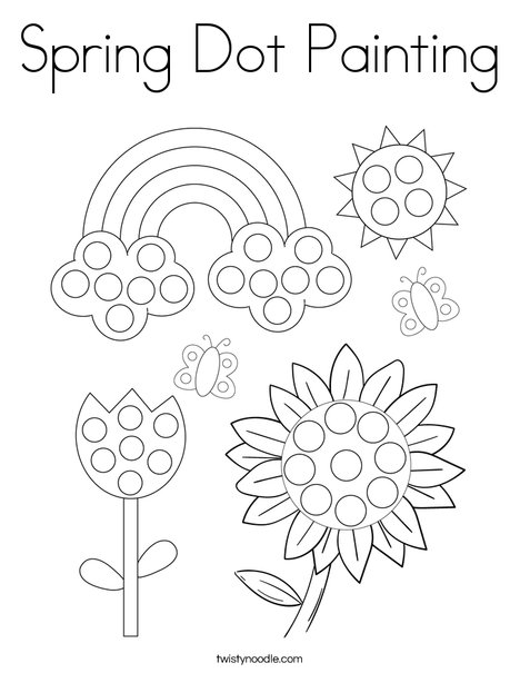 Spring dot painting coloring page