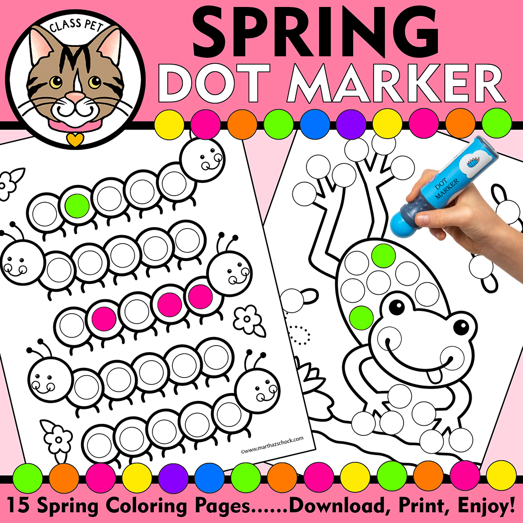 Spring dot marker coloring pages spring do a dot printable spring fine motor activity made by teachers