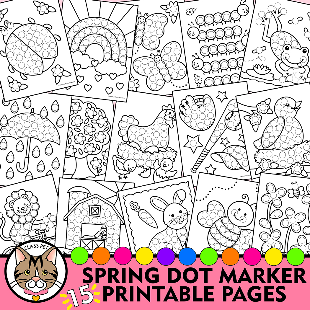 Spring dot marker coloring pages spring do a dot printable spring fine motor activity made by teachers