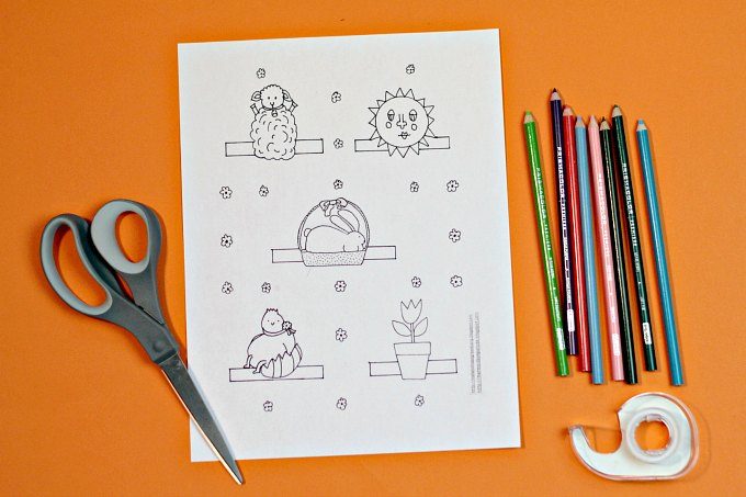 Printable spring finger puppets for pretend play