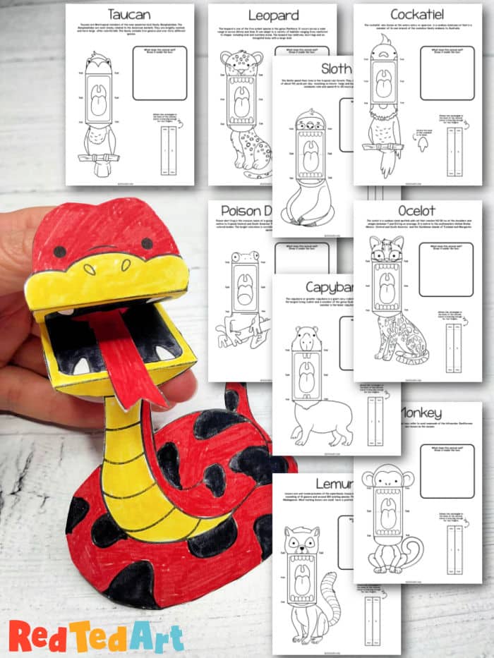 Jungle animal finger puppets printable