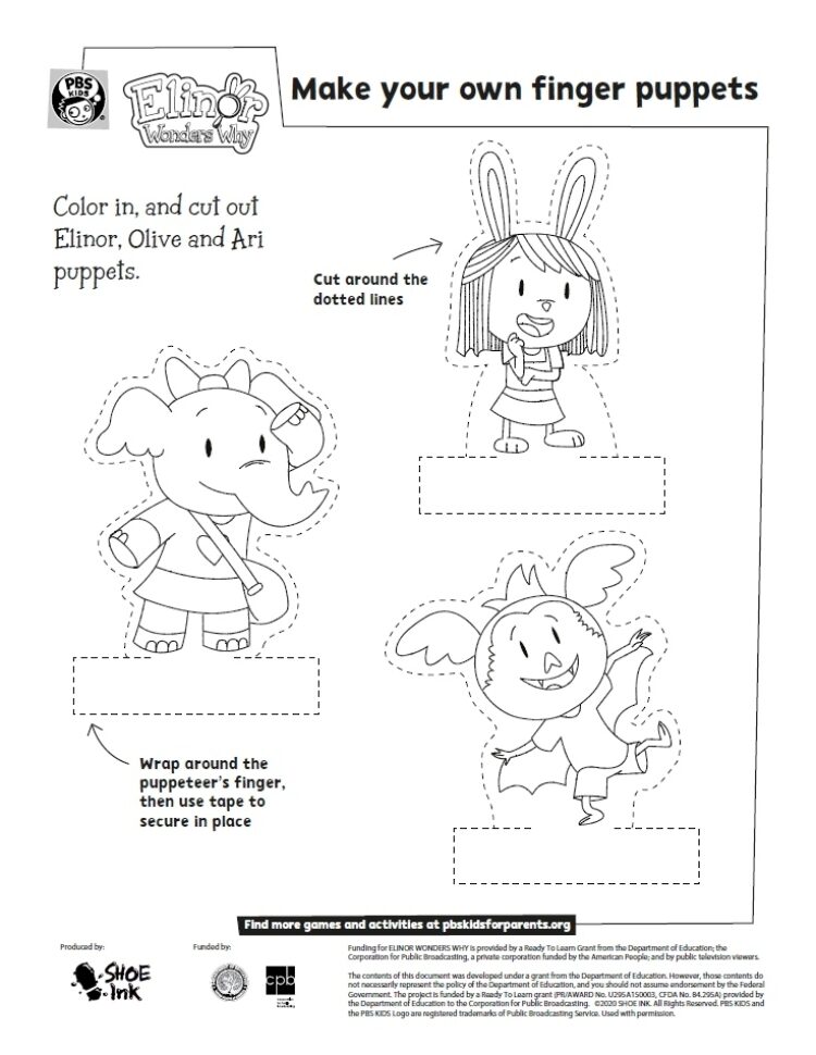 Make your own finger puppets kids coloringâ kids for parents