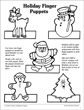Holiday finger puppets patterns printable arts and crafts