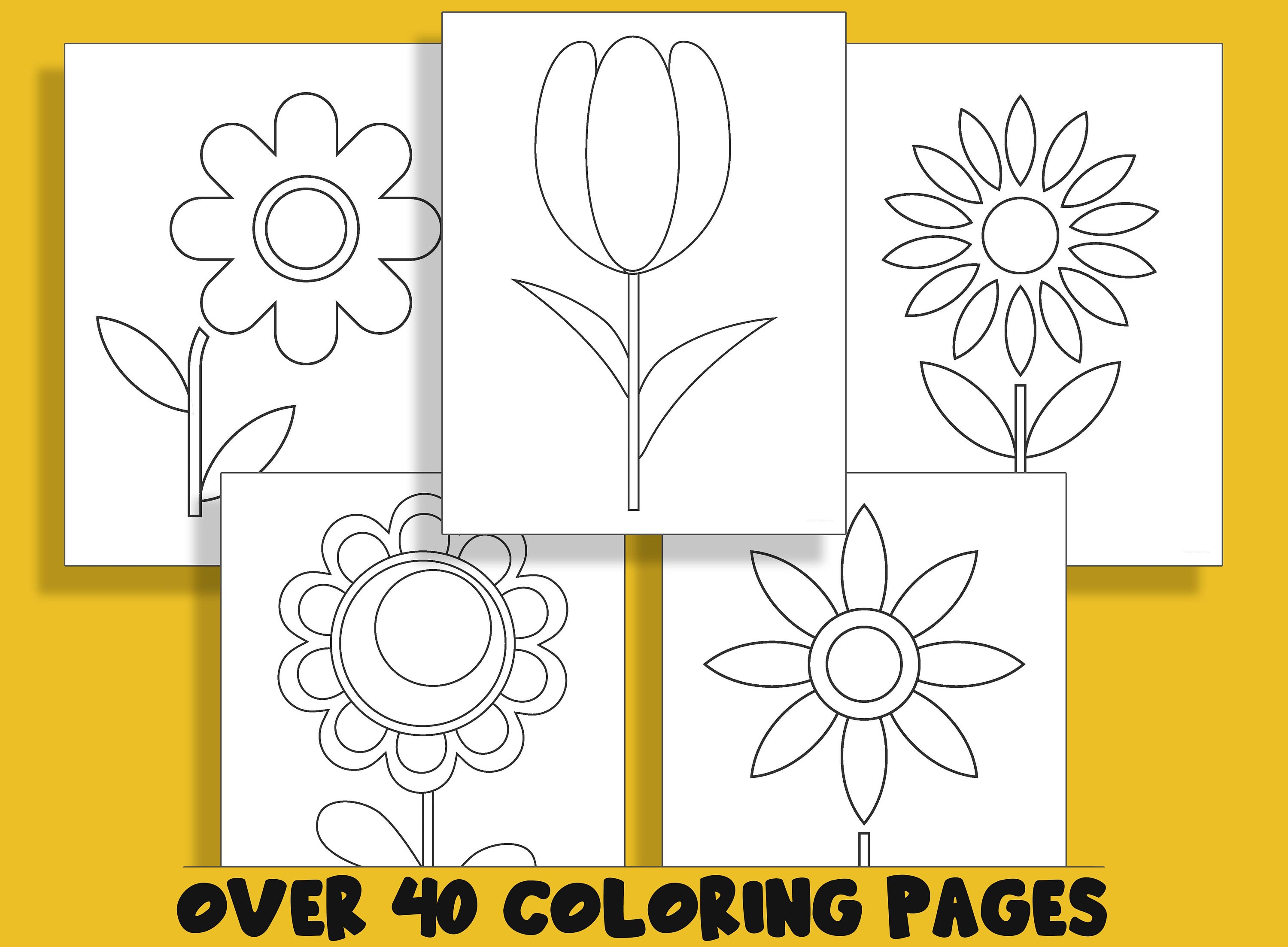Spring flowers coloring book printable coloring pages for kids a fun way for kids of all ages to develop creativity focus motor skills