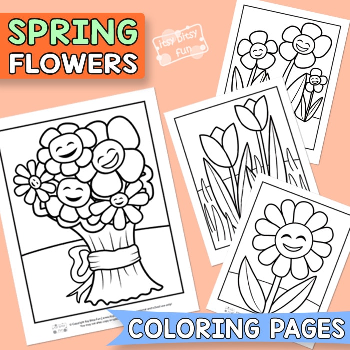 Flower coloring pages for kids