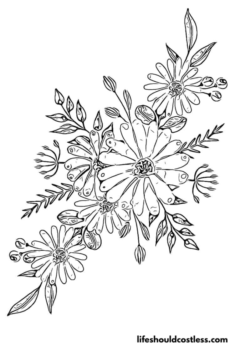 Spring flowers color pages free printable pdf templates