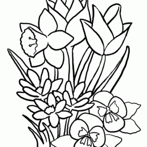 Spring flowers coloring pages printable for free download