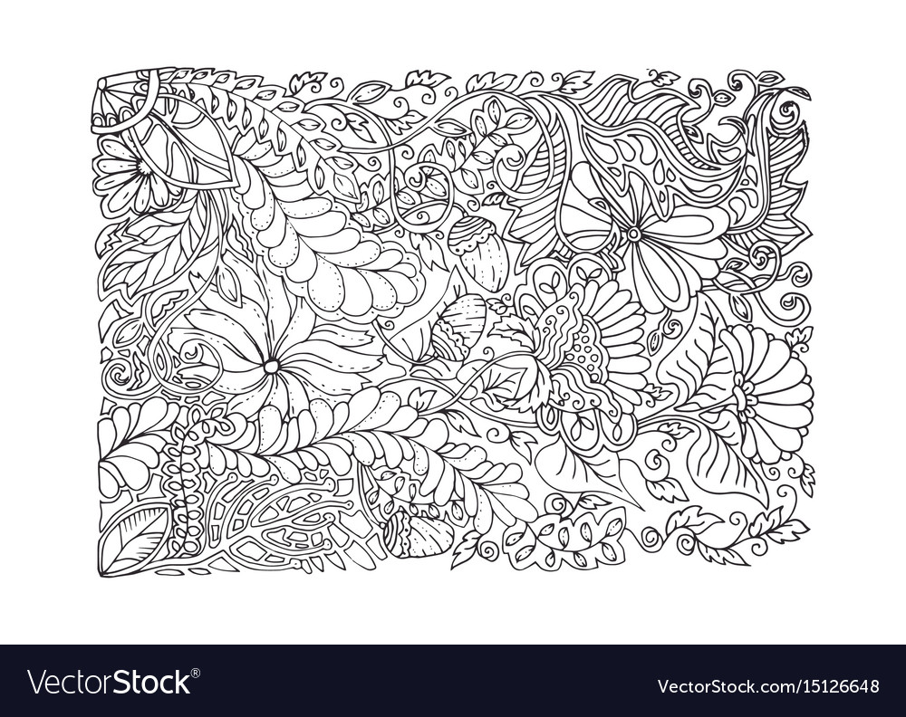 Adult coloring page spring design royalty free vector image