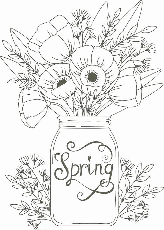 Spring coloring sheets for adults best of spring mason jar floral coloring page flower coloring sheets spring coloring pages spring coloring sheets