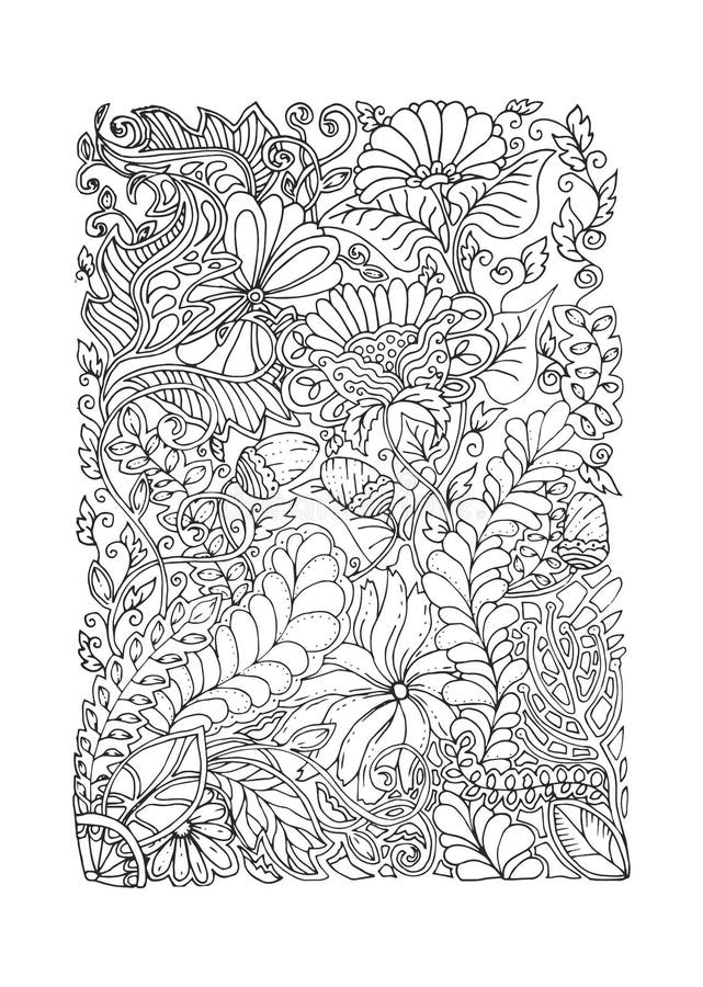 Adult coloring page spring design stock vector