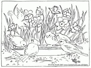 Free printable spring adult coloring pages