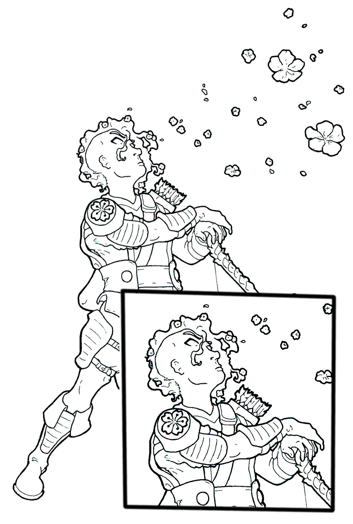 Spring avatar coloring page for adults