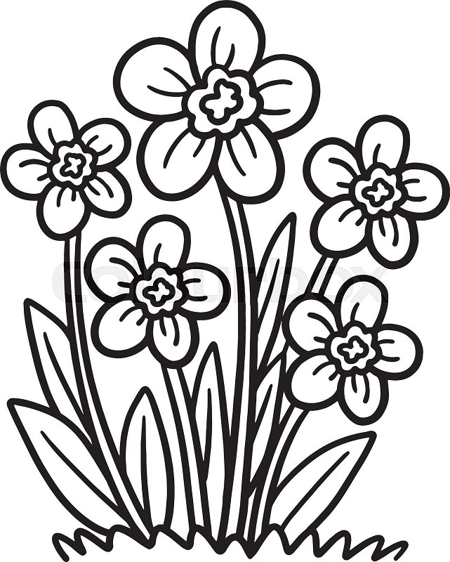 Spring flower isolated coloring page for kids stock vector