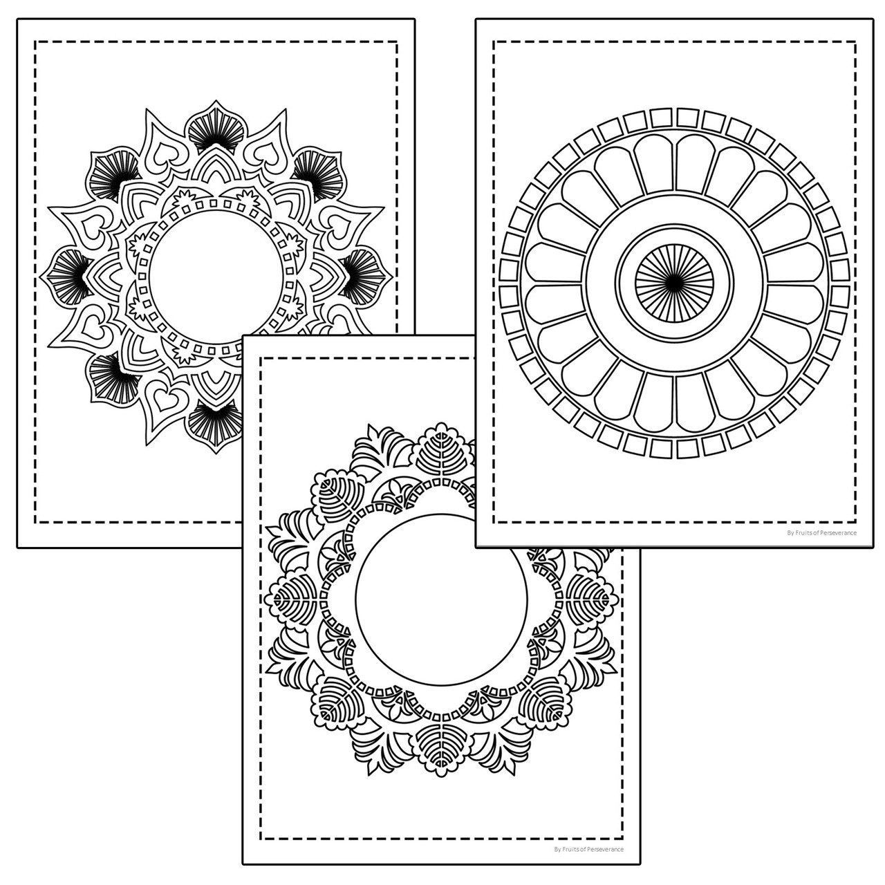 Spring mandala coloring pages set fun middle school activity back to school