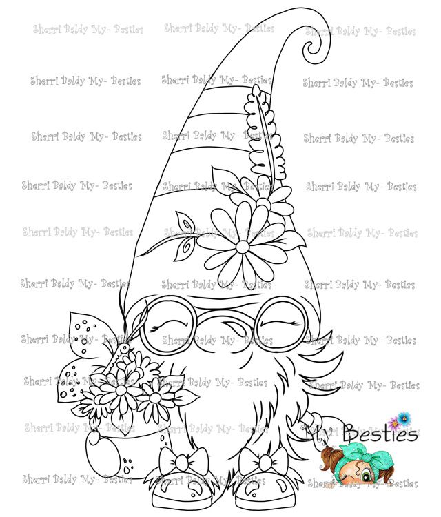 Bearded gnome besties tm gnomes crafts gnome paint cute coloring pages