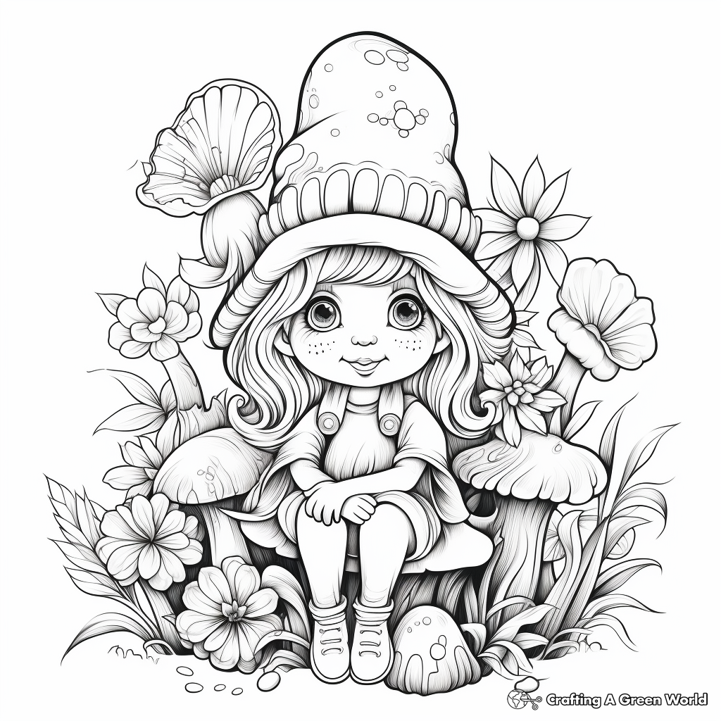 Spring gnome coloring pages