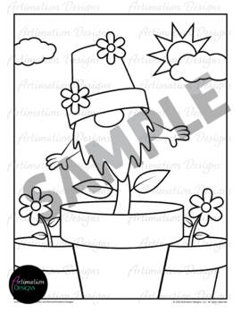 Spring gnomes coloring pages spring activities coloring book