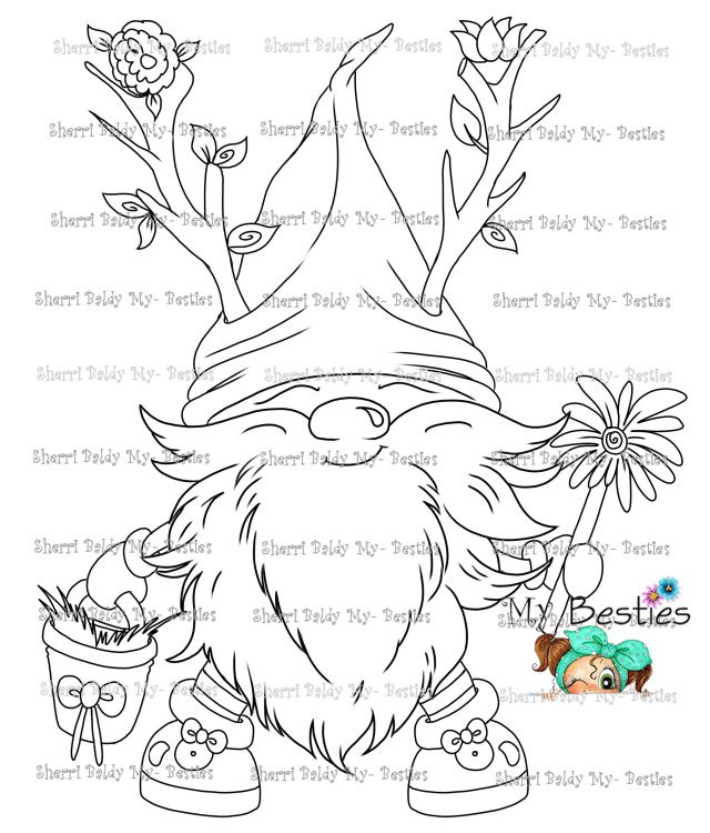 Spring things cute coloring pages gnomes crafts coloring pages