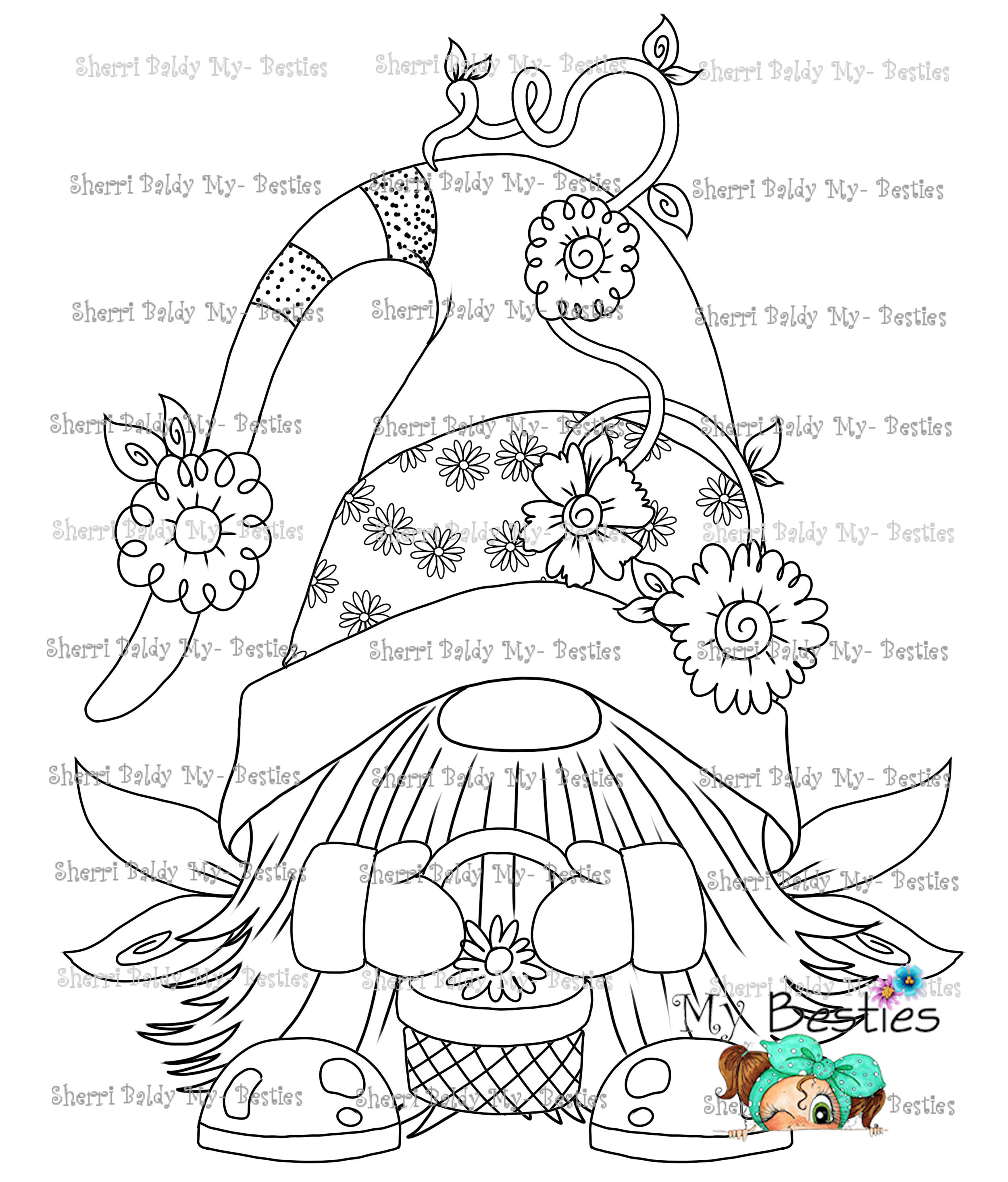 Instant download my besties sweet spring gnome from gnome