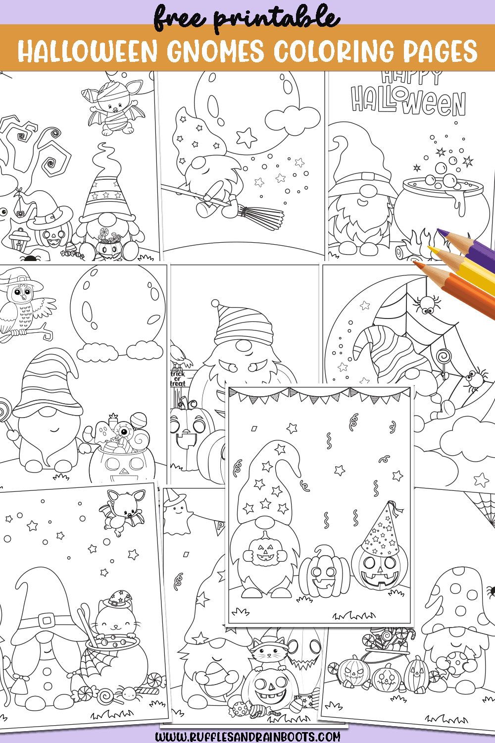 Gnome coloring pages both printable and digital