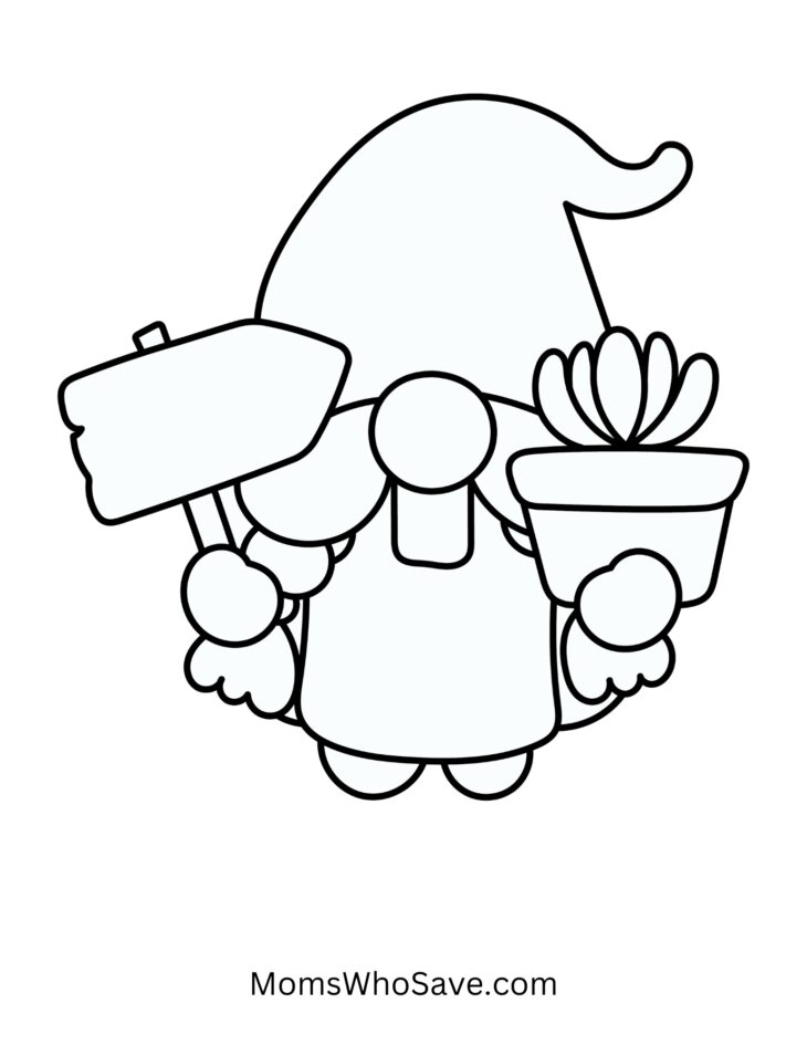 Cute gnomes coloring pages free printables