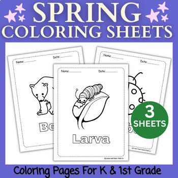 Spring coloring sheets for kindergarten and st grade part spring activites made by teachers