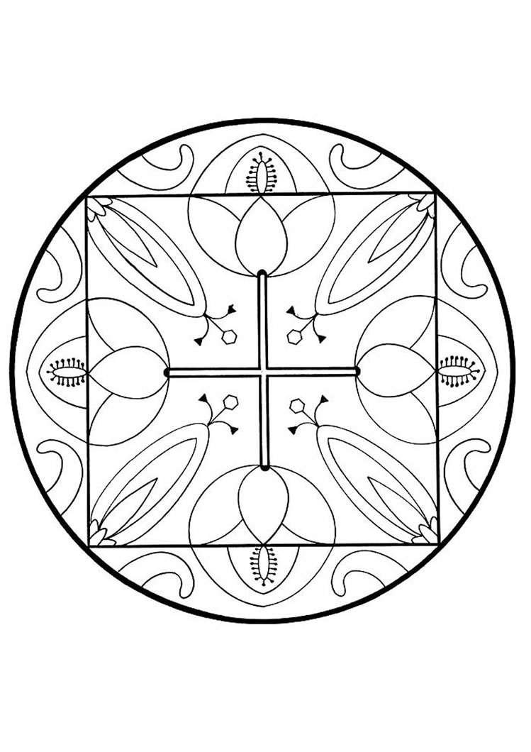 Spring mandala coloring pages