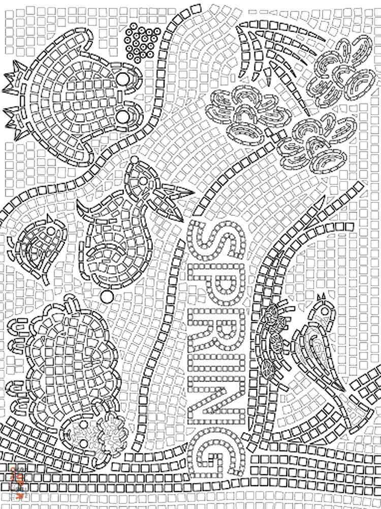 Mosaic coloring pages for adults