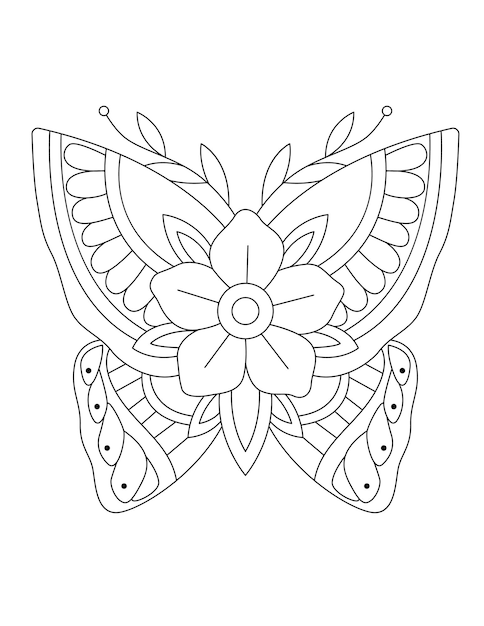 Premium vector butterfly tattoo coloring pages